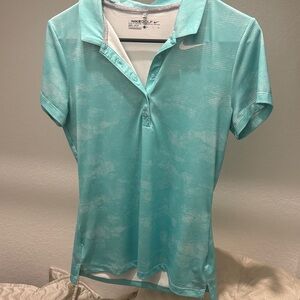 Nike Women's Aqua Button Down Golf Shirt
